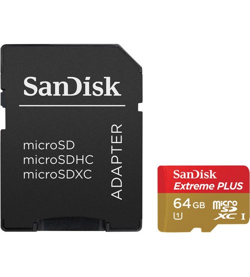 SanDisk Extreme Plus microSDXC UHS-I 80MB/s 64GB (with Adapter)